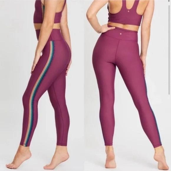 Spiritual Gangster leggings XS Essential High Waisted Yoga rainbow tuxedo stripe - Picture 15 of 16